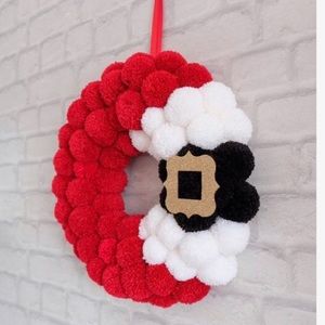 Christmas Santa Pom Wreath